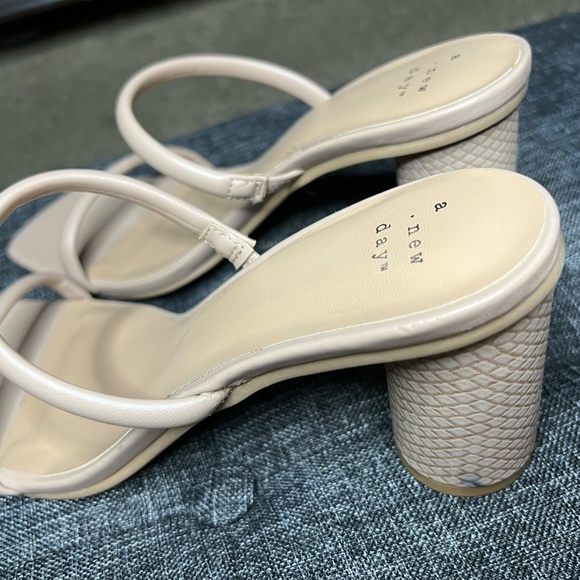 Nude Square Toe Heels - Picture 2 of 4